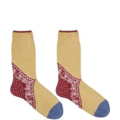 KAPITAL 96 YARNS HEEL PAISLEY BANDANA SOCKS