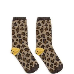 KAPITAL 84 YARNS HEEL SMILIE LEOPARD SOCKS