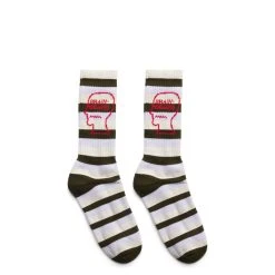 Brain Dead STRIPED LOGO HEAD SOCK