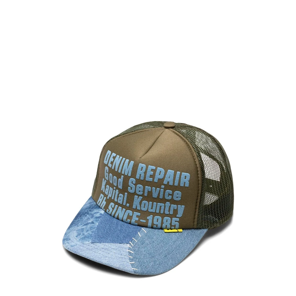 KAPITAL DENIM REPAIR SERVICE DENIM-RECONSTRUCT TRUCKER CAP - Image 2