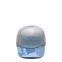 KAPITAL DENIM REPAIR SERVICE DENIM-RECONSTRUCT TRUCKER CAP